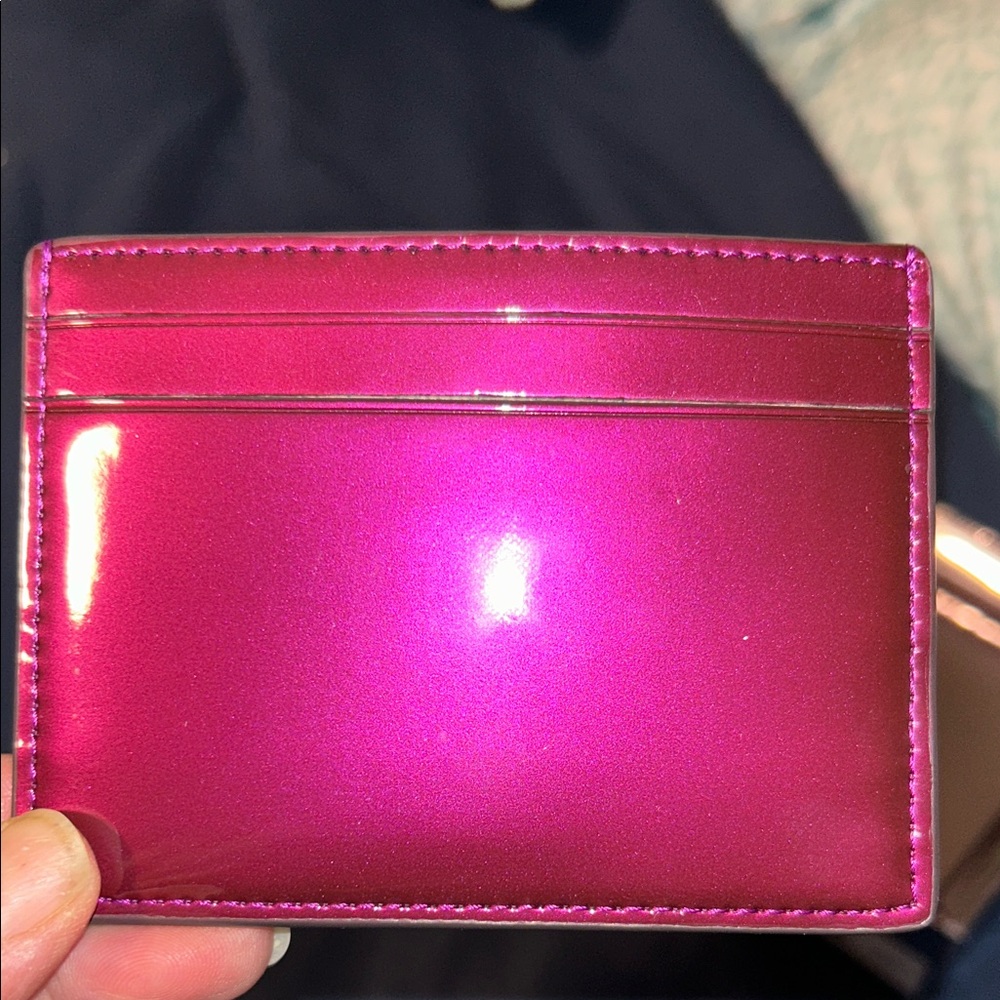 kate spade metallic fuchsia pink cardholder & Gift box NWT - Picture 5 of 10